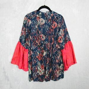 Soft Surroundings Kimono Cardigan Womens Petite Medium Floral Bell Sleeve Boho